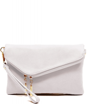 Leopard Envelope Clutch Crossbody Bag AD2585  WHITE